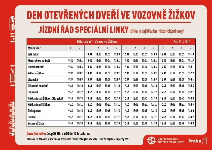 Jízdní řád zážitková jízda